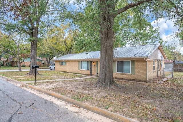 view of single story home