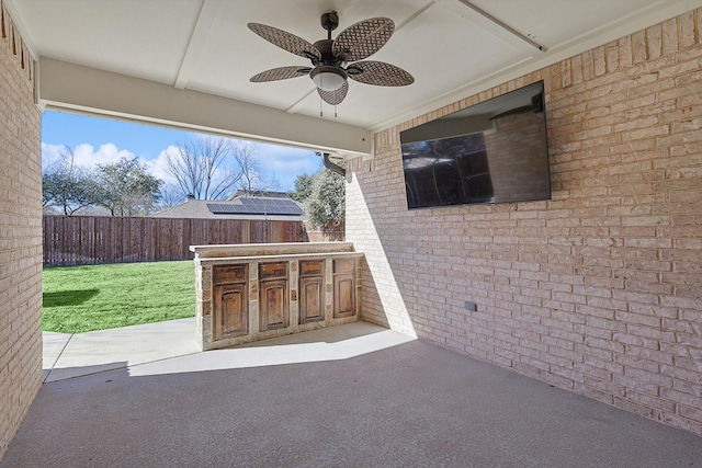 view of patio / terrace with ceiling fan