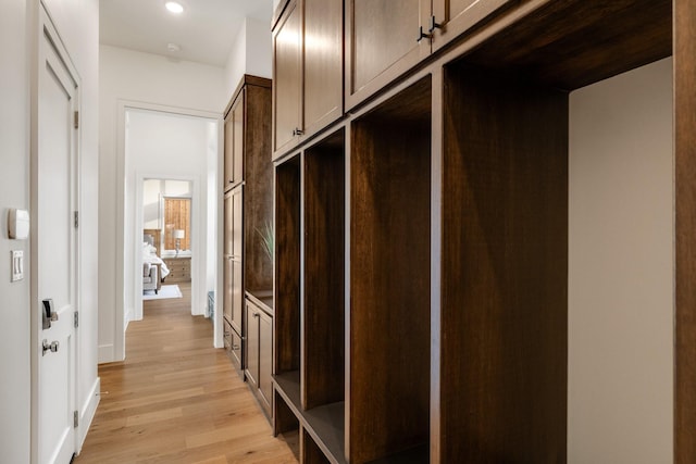 mudroom featuring light wood-type flooring