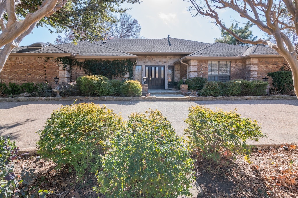 single story home with french doors