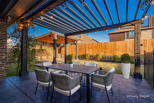 1108 Canterbury Ln, Forney, TX 75126 - view of patio featuring a fenced backyard and outdoor dining space