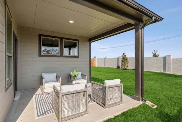 view of patio with an outdoor hangout area