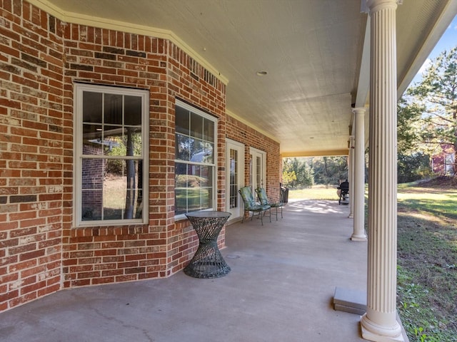 view of patio with covered porch