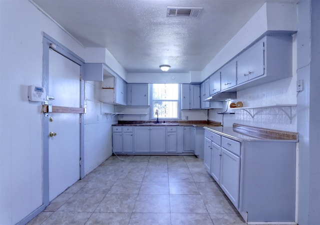 kitchen featuring sink and a textured ceiling