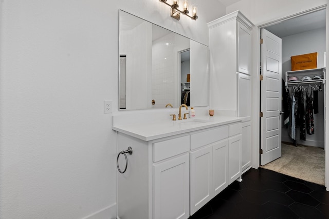 bathroom featuring vanity and tile patterned floors