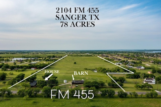 bird's eye view featuring a rural view