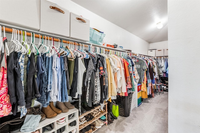 spacious closet with carpet flooring