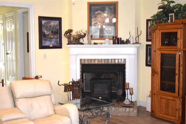 living area with wood finished floors