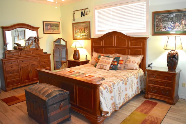 bedroom featuring light wood-type flooring