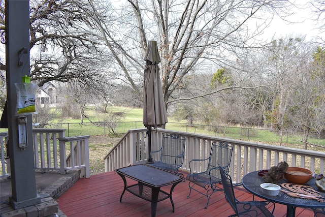 view of wooden deck