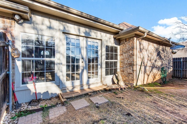 exterior space featuring french doors