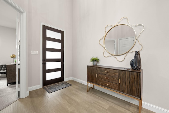 foyer featuring light wood-type flooring