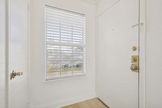 doorway featuring light wood-type flooring