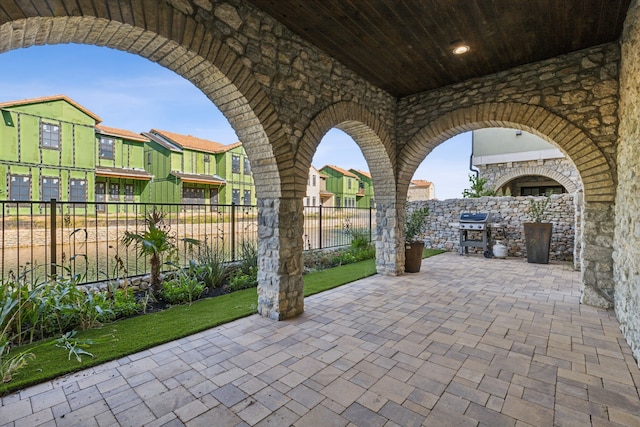 view of patio / terrace with a grill