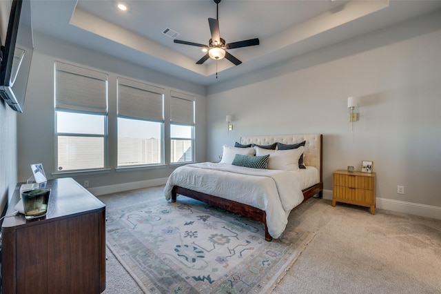 1154 20th St, Northlake, TX 76226 - bedroom with visible vents, a raised ceiling, baseboards, and light colored carpet