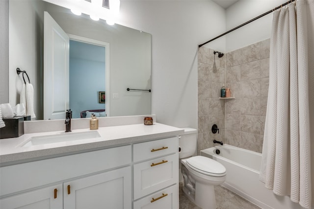 1154 20th St, Northlake, TX 76226 - ensuite bathroom featuring shower / bath combo with shower curtain, toilet, ensuite bathroom, and vanity