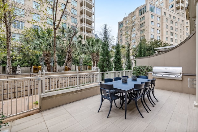 view of patio / terrace with an outdoor kitchen and area for grilling