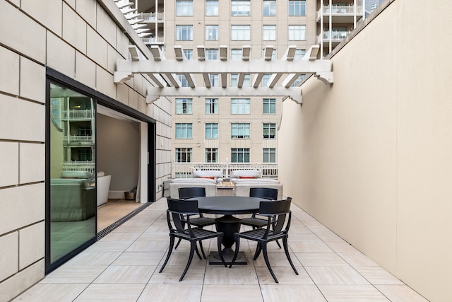 view of patio / terrace featuring a pergola