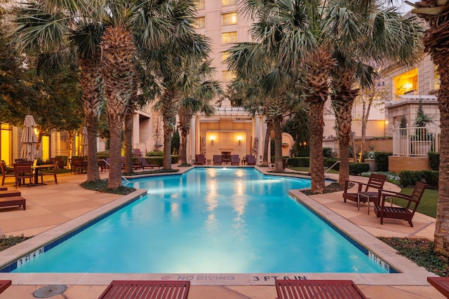 view of pool featuring a patio area