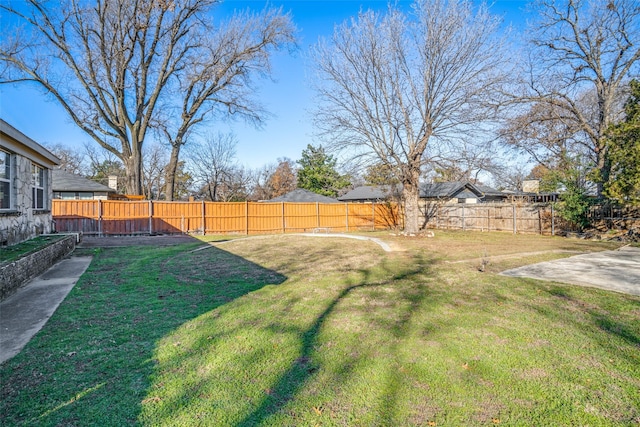 view of yard with a patio area