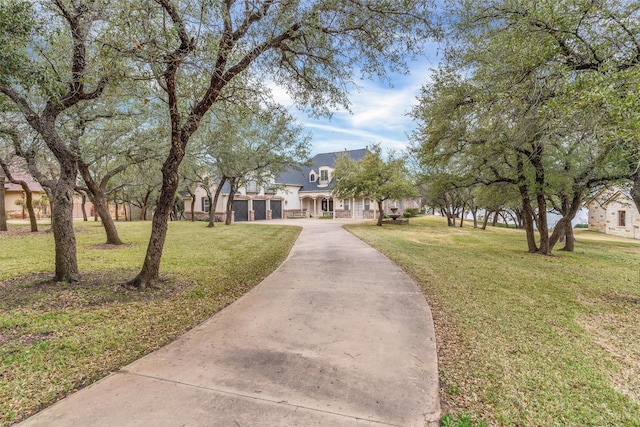 view of front of property with a front lawn