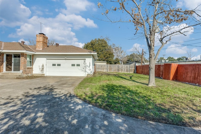 exterior space with a garage