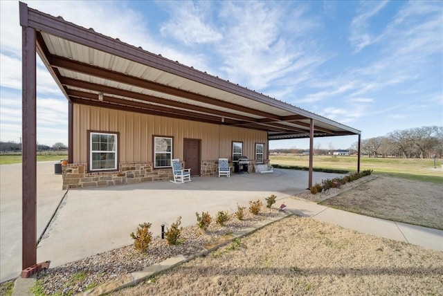 exterior space with an attached carport