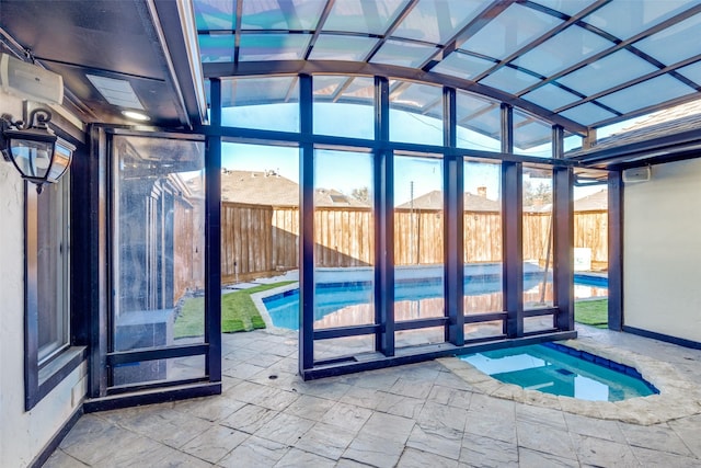 view of pool featuring a patio area and a hot tub