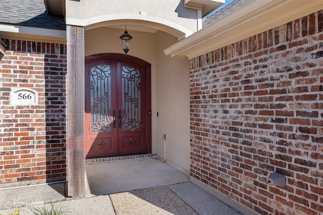 entrance to property with french doors