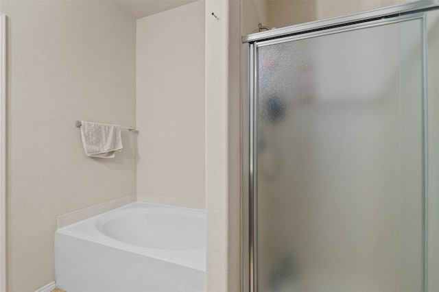 bathroom with plus walk in shower