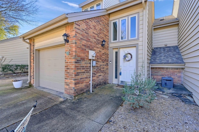 entrance to property with a garage