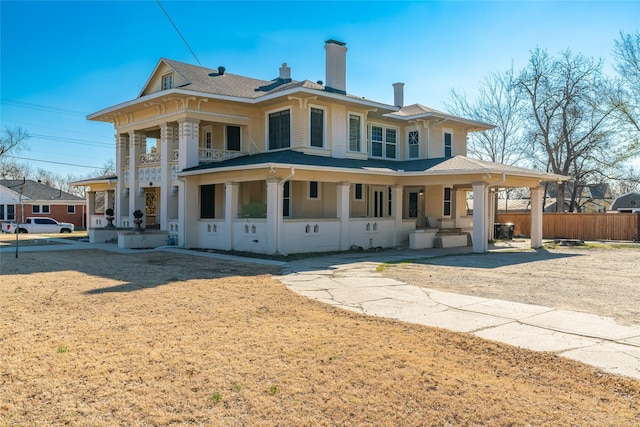 view of front of home with a porch