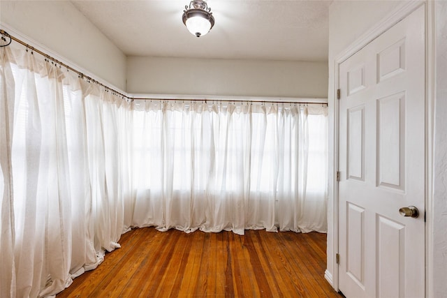 spare room featuring plenty of natural light and hardwood / wood-style floors