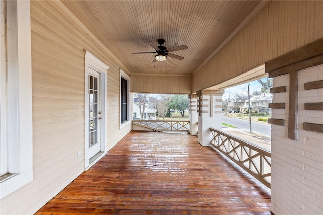 wooden terrace featuring a porch