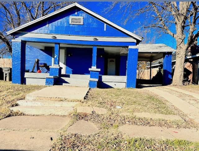 view of front of home with covered porch