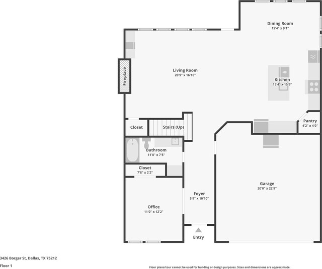 3426 Borger St, Dallas, TX 75212 - home floor plan