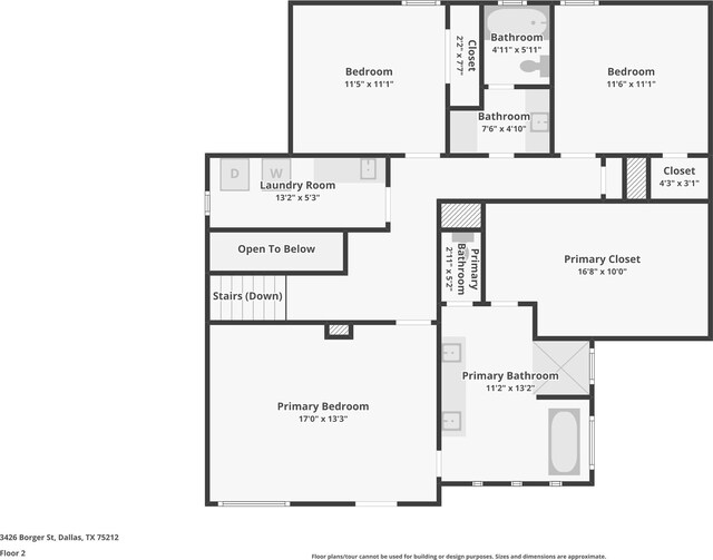 3426 Borger St, Dallas, TX 75212 - floor plan / room layout