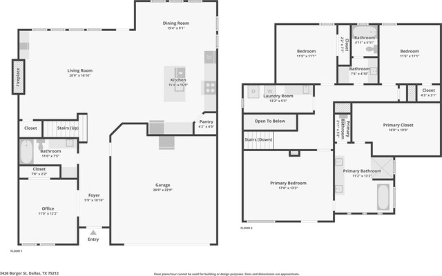 3426 Borger St, Dallas, TX 75212 - home floor plan