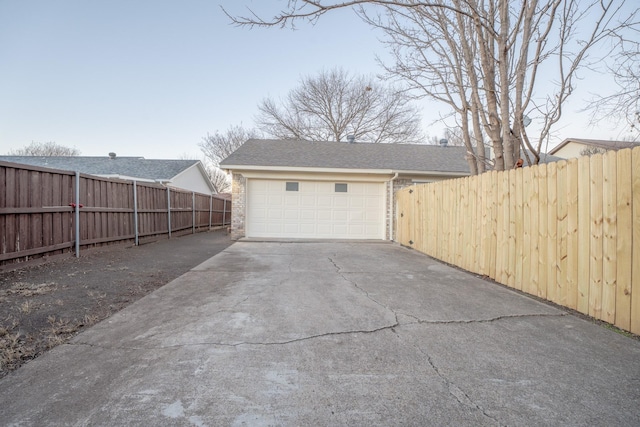 view of garage