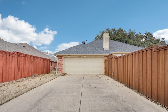 view of garage