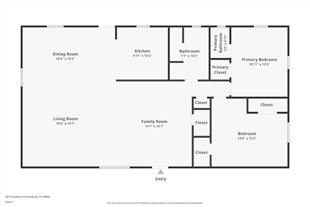 207 Granbury Ct, Granbury, TX 76049 - floor plan / room layout