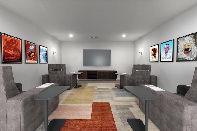 cinema room featuring recessed lighting