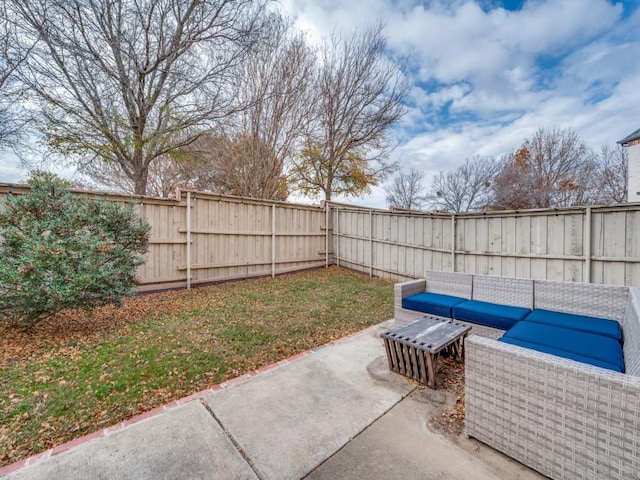 view of patio / terrace with an outdoor living space