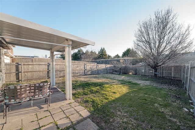 view of yard featuring a patio