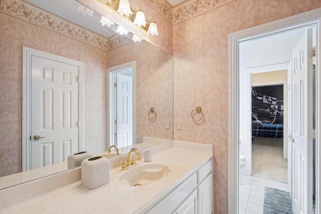 bathroom featuring vanity and tile patterned floors