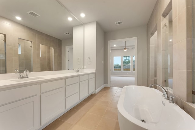 304 Alicia Ct, Mansfield, TX 76063 - bathroom with visible vents, a sink, and tile patterned floors