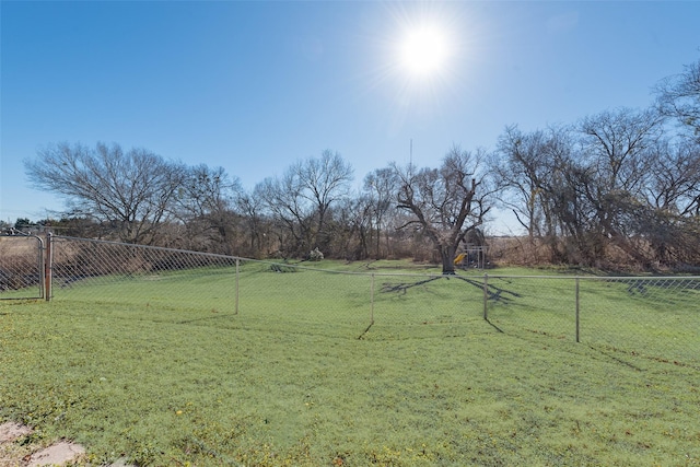 view of yard with a rural view