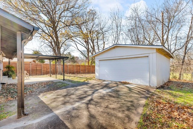 view of garage