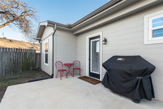 view of patio / terrace featuring a grill