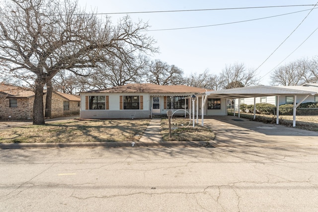 view of single story home